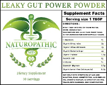 leaky gut power powder label